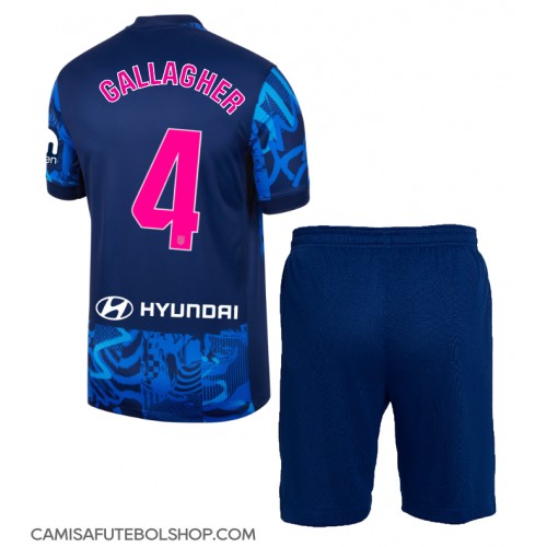 Camisa de time de futebol Atletico Madrid Conor Gallagher #4 Replicas 3º Equipamento Infantil 2024-25 Manga Curta (+ Calças curtas)